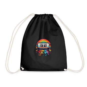 Conception de cassette arc-en-ciel Pride Tunes - Sac de sport léger - noir - Devant