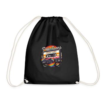 Pride Tunes Cassette arc-en-ciel rétro - Sac de sport léger - noir - Devant