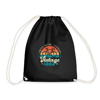 1983 Anniversary 40 Years cycling - Drawstring Bag - black - Front