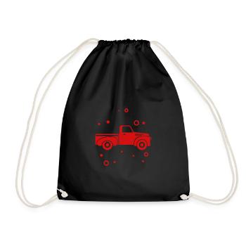 Auto - Pick Up - Oldtimer - Nostalgisch - Turnbeutel - Schwarz - Vorne
