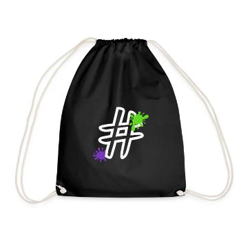 Hashtag - Drawstring Bag - black - Front