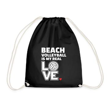 Ich Liebe Beachvolleyball Stilvolles - Turnbeutel - Schwarz - Vorne