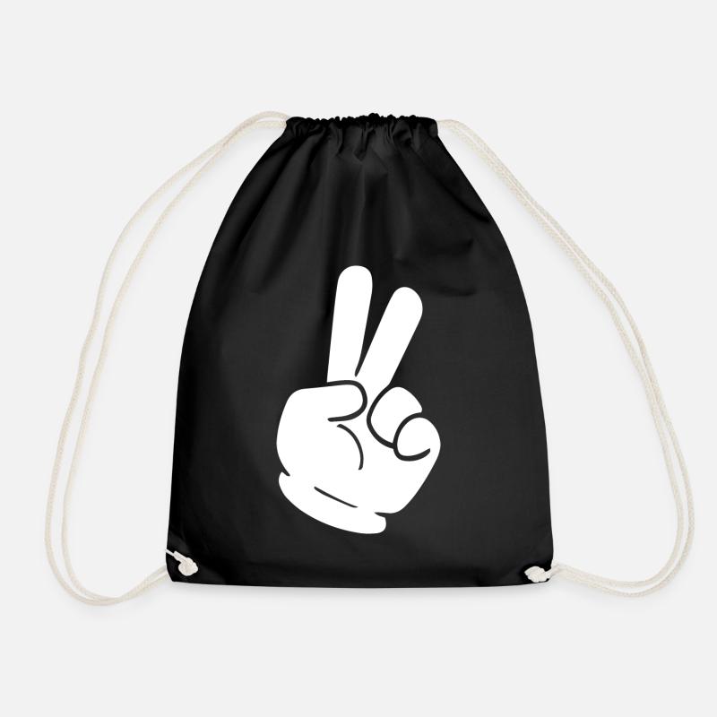 PEACE - Drawstring Bag - black