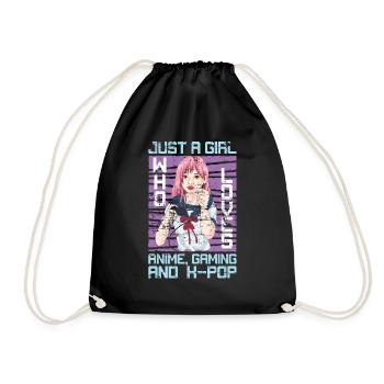 Gamer Mädchen Geschenk Gaming K Pop Anime - Turnbeutel - Schwarz - Vorne