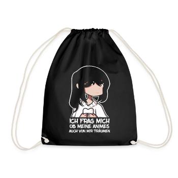 Ob meine Animes auch von mir träumen - Turnbeutel - Schwarz - Vorne