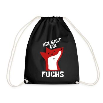 Bin halt ein Fuchs - schlau und clever - Turnbeutel - Schwarz - Vorne