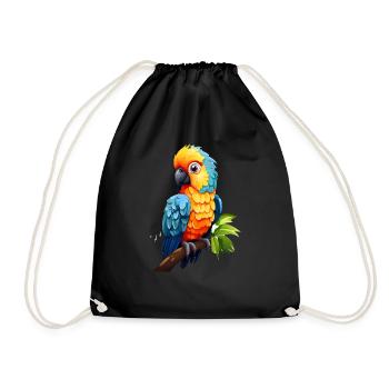 Cute Parrot Baby - Drawstring Bag - black - Front