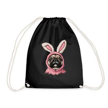 Bouledogue français en costume de lapin - Sac de sport léger - noir - Devant