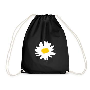 Margerite - Butterblume - Gänseblümchen - Turnbeutel - Schwarz - Vorne