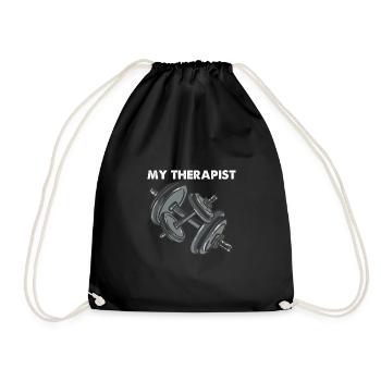 Mein Therapeut Bodybuilding Gewichtheben - Turnbeutel - Schwarz - Vorne