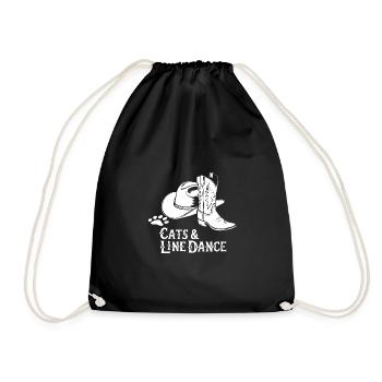 Katzen und Line Dance. Perfekt für die Katzenmama - Turnbeutel - Schwarz - Vorne