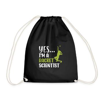 Ja, ich bin ein Racket-Wissenschaftler - Turnbeutel - Schwarz - Vorne