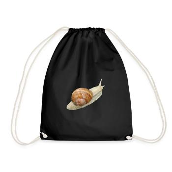 Snail, vineyard snail - Drawstring Bag - black - Front