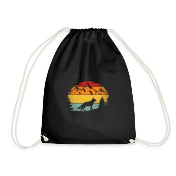 Dog Owner Shepherd Hiker Hiking Dog - Drawstring Bag - black - Front