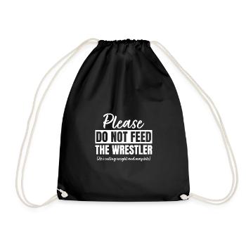 Bitte füttern Sie den Wrestler nicht - Turnbeutel - Schwarz - Vorne
