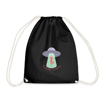 Future Yogini mit Ufo - Turnbeutel - Schwarz - Vorne