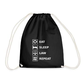 Eat Sleep Law Repeat Lawyer - Drawstring Bag - black - Front