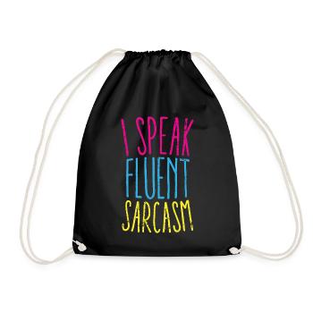 I Speak Fluent Sarcasm Graphic - Drawstring Bag - black - Front