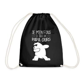 Je M'en Fous Je Suis Un Papa Ours - Fête Des Pères - Sac de sport léger - noir - Devant