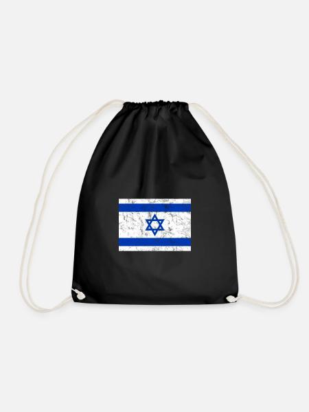 Israel Fahne Flagge Symbol Staat Davidstern - Turnbeutel - Schwarz