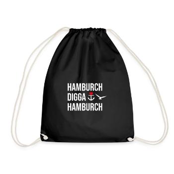 Hamburch DIGGA Hamburch | Die eine große Liebe - Turnbeutel - Schwarz - Vorne