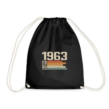 1963 Vintage - Retro 1963 Geburtstagsgeschenk 1963 - Turnbeutel - Schwarz - Vorne