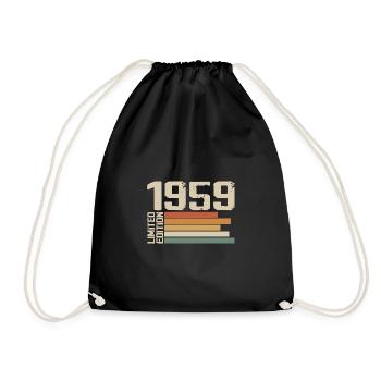 1959 Vintage - Retro 1959 Geburtstagsgeschenk 1959 - Turnbeutel - Schwarz - Vorne