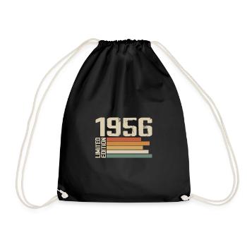 1956 Vintage - Retro 1956 Birthday Gift 1956 - Drawstring Bag - black - Front