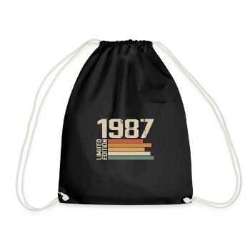 1987 Vintage - Retro 1987 Cadeau Anniversaire 1987 - Sac de sport léger - noir - Devant
