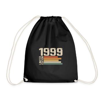 1999 Vintage - Retro 1999 Birthday Gift 1999 - Drawstring Bag - black - Front