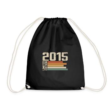 2015 Vintage - Retro 2015 Anniversary Gift 2015 - Drawstring Bag - black - Front