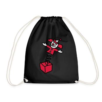 clown_aus_der_kiste_3c - Drawstring Bag - black - Front