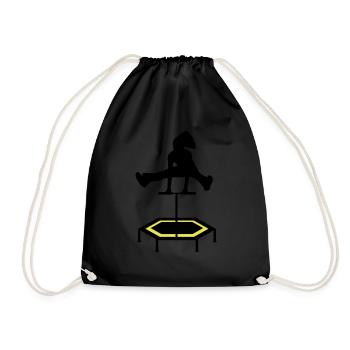 jumping trampolin girl jumpen jump Geschenk - Turnbeutel - Schwarz - Vorne