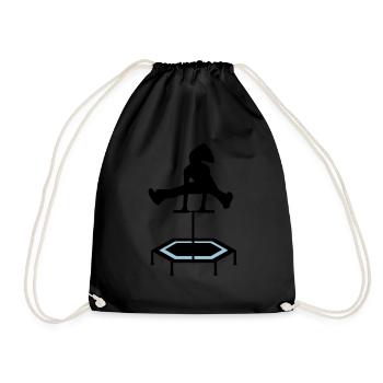 jumping trampolin girl jumpen jump Geschenk - Turnbeutel - Schwarz - Vorne