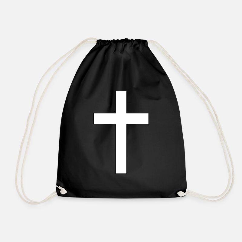 Cross Christianity - Drawstring Bag - black