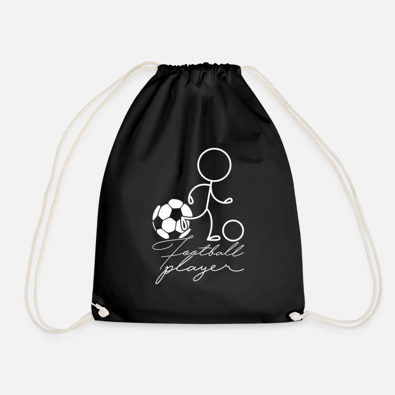 footballer - Drawstring Bag - black