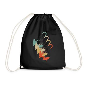 Vintage style rétro kitesurfing cerf-volant kite voile - Sac de sport léger - noir - Devant