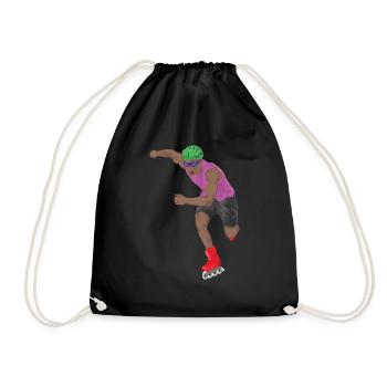 Skate Skating Roller Skating Inline Skates Sport - Drawstring Bag - black - Front