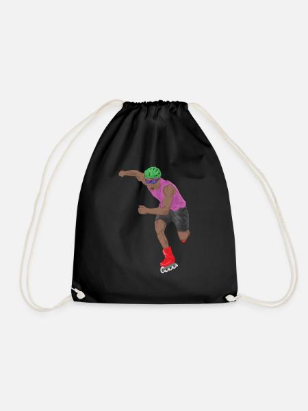 Skate Skating Roller Skating Inline Skates Sport - Drawstring Bag - black