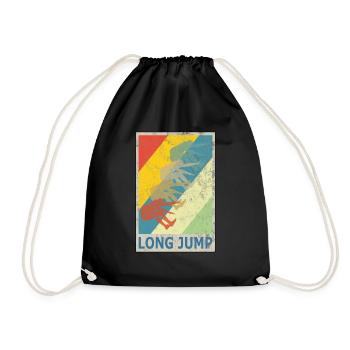 Retro Vintage Style Long Jump Wide Jump - Drawstring Bag - black - Front