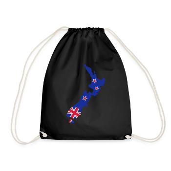 New Zealand - Drawstring Bag - black - Front