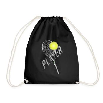 Tennisspieler - Turnbeutel - Schwarz - Vorne