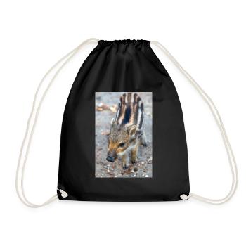 Sanglier (Sus scrofa) dans la forêt - Sac de sport léger - noir - Devant