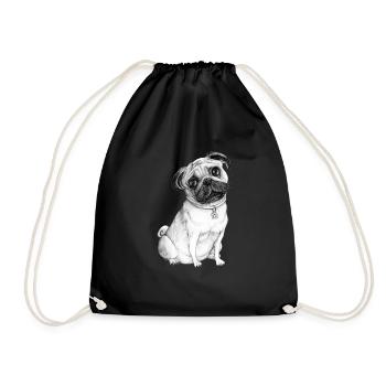 Pug Dog - Turnbeutel - Schwarz - Vorne