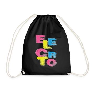 Electro - Drawstring Bag - black - Front