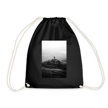 Man in front of fog - Drawstring Bag - black - Front