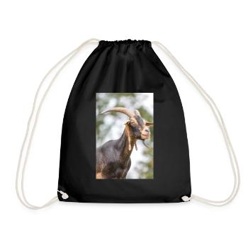 Goat (Ziege, Capra) brown and black - Turnbeutel - Schwarz - Vorne