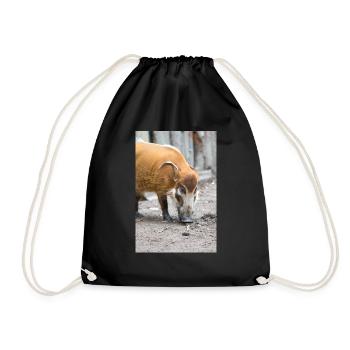 bush pig or red river hog - Drawstring Bag - black - Front