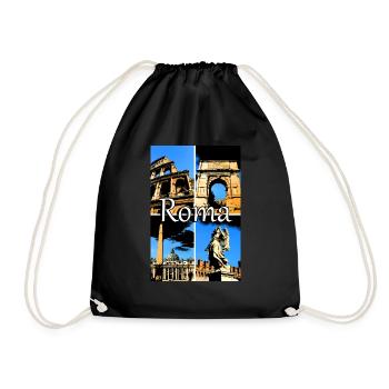 Roma collage bande dessinée signe lettrage - Sac de sport léger - noir - Devant