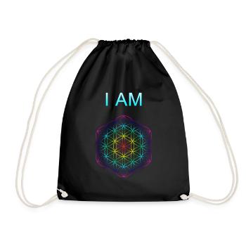 Flower of Life - I AM - Turnbeutel - Schwarz - Vorne